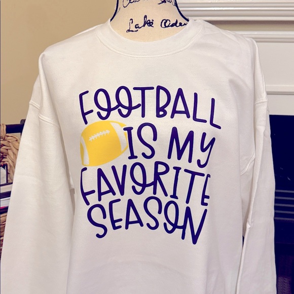 Custom Made “Football is my Favorite Season” Crewneck Sweatshirt - Picture 4 of 5